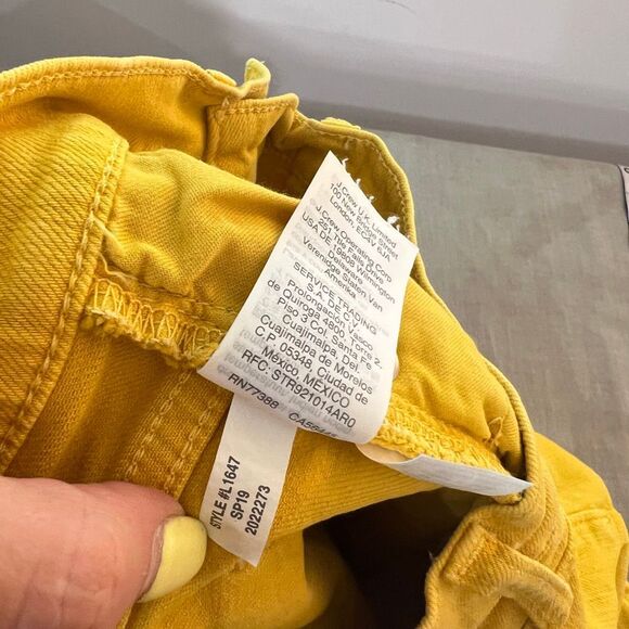J. Crew Mercantile Mustard Yellow Cotton Mid-Rise Cut Off Denim Shorts Size 25 - Picture 7 of 8
